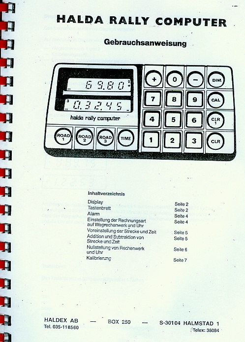 HALDA Rally Comoputer-Anleitung